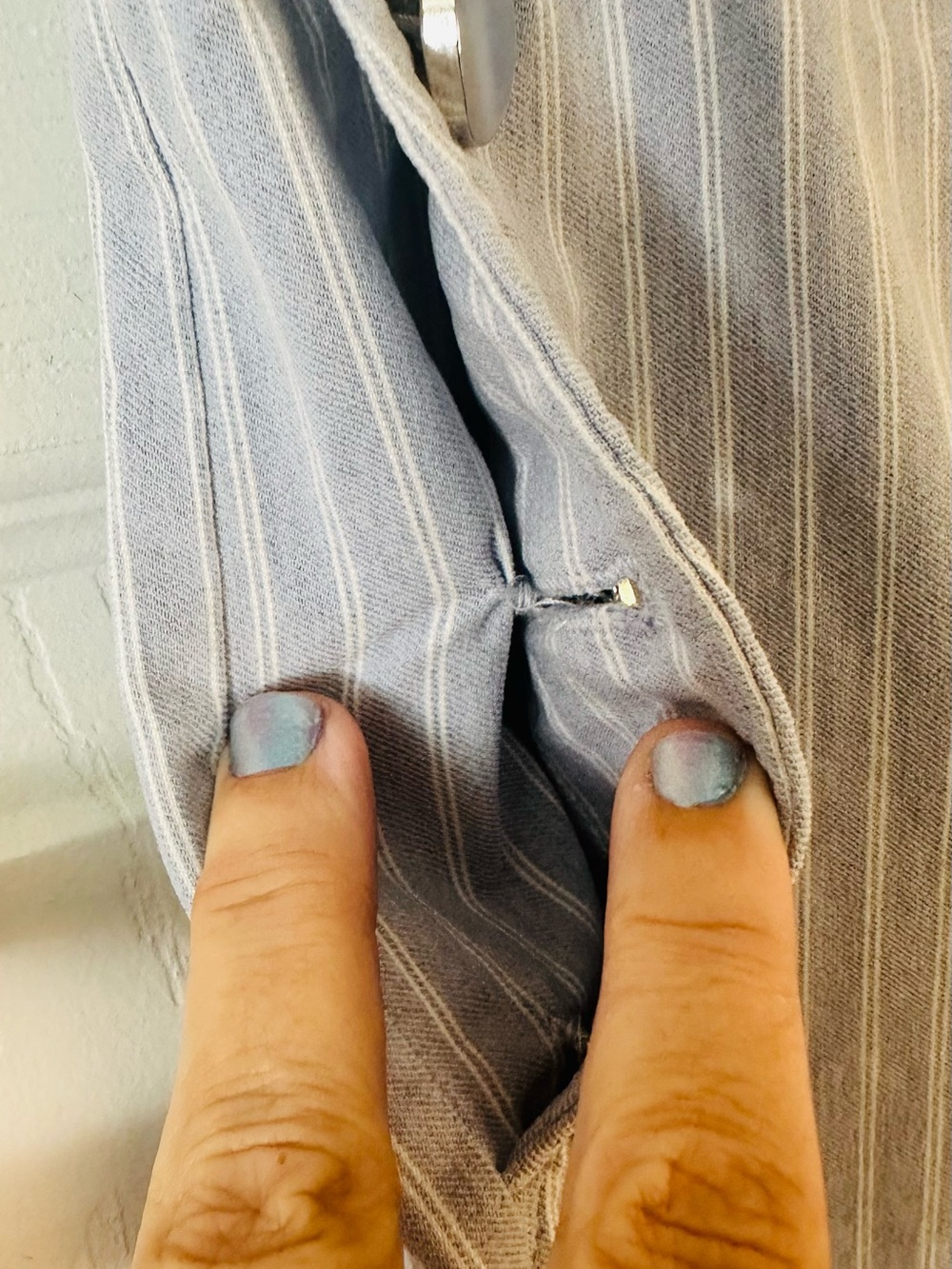 Katherine Barclay Light Blue Pinstriped Sailor Pants - Picture 7 of 8